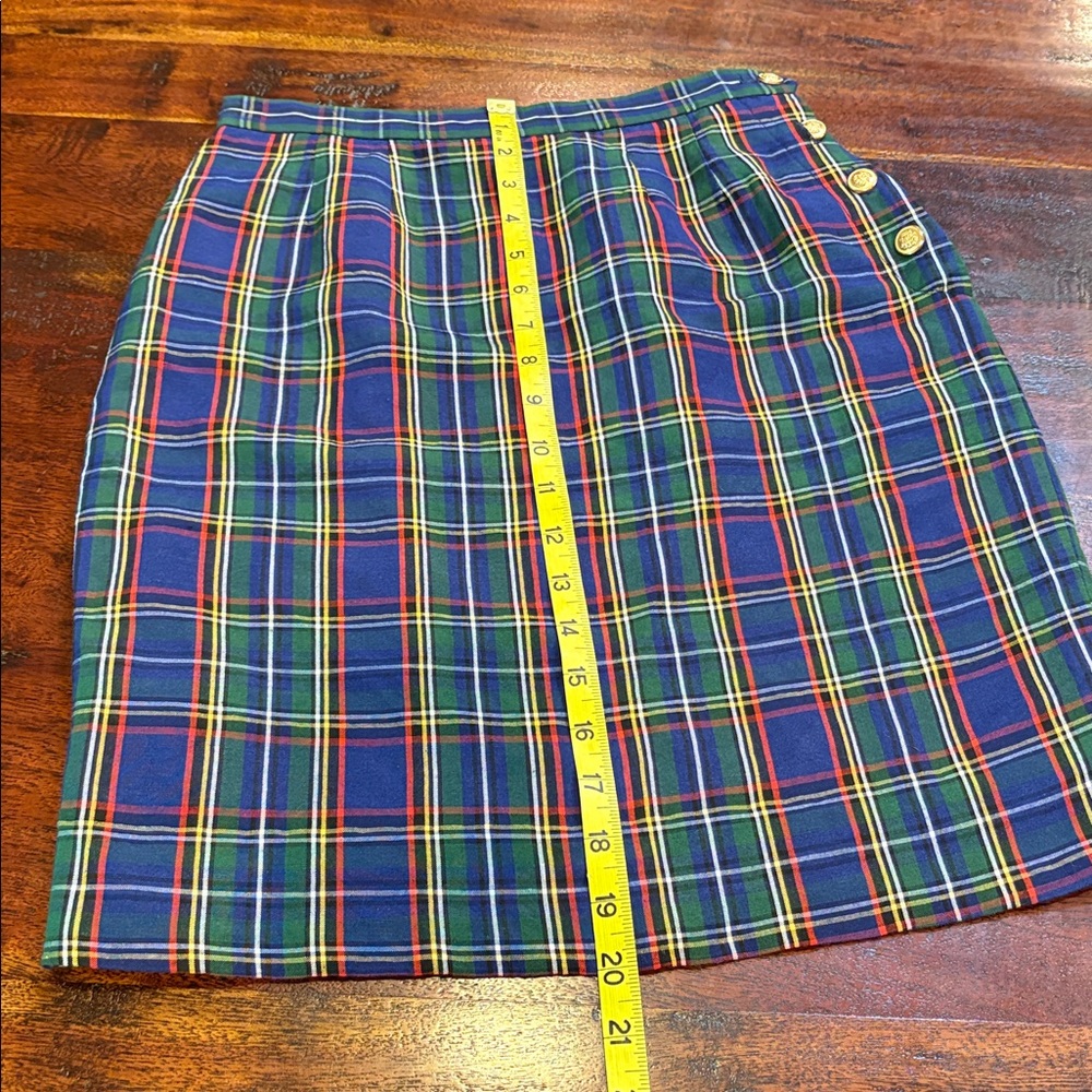 Ralph Lauren Blue and Green Plaid Pencil Skirt - Picture 14 of 14